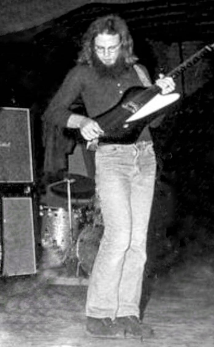 Circa 1968...Billy F Gibbons and the rare, single knob, Gibson Firebird 1